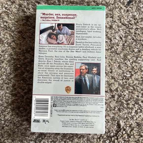 Presumed Innocent VHS Videotape - Picture 2 of 7
